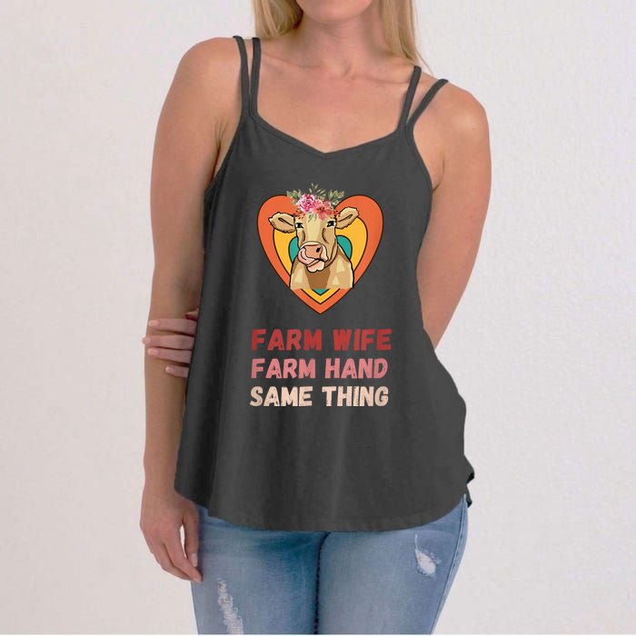 Farm Wife Farm Hand Same Thing, Funny Cow Tees Women's Strappy Tank