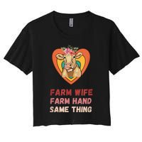 Farm Wife Farm Hand Same Thing, Funny Cow Tees Women's Crop Top Tee