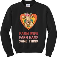 Farm Wife Farm Hand Same Thing, Funny Cow Tees Kids Sweatshirt