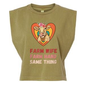 Farm Wife Farm Hand Same Thing, Funny Cow Tees Garment-Dyed Women's Muscle Tee