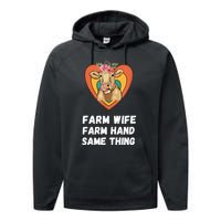 Farm Wife Farm Hand Same Thing, Funny Cow Tees Performance Fleece Hoodie