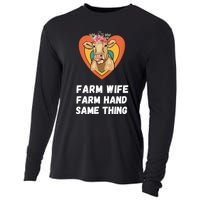 Farm Wife Farm Hand Same Thing, Funny Cow Tees Cooling Performance Long Sleeve Crew