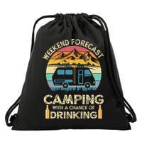 Funny Weekend Forecast Camping With A Chance Of Drinking Drawstring Bag