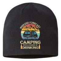Funny Weekend Forecast Camping With A Chance Of Drinking Sustainable Beanie