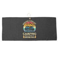Funny Weekend Forecast Camping With A Chance Of Drinking Large Microfiber Waffle Golf Towel