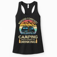 Funny Weekend Forecast Camping With A Chance Of Drinking Womens Tank Top