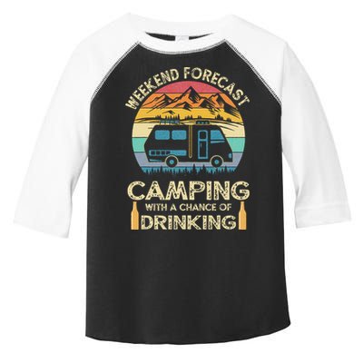 Funny Weekend Forecast Camping With A Chance Of Drinking Toddler Fine Jersey T-Shirt