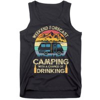 Funny Weekend Forecast Camping With A Chance Of Drinking Tank Top