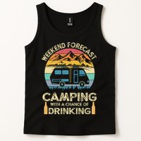 Funny Weekend Forecast Camping With A Chance Of Drinking Tank Top