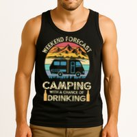 Funny Weekend Forecast Camping With A Chance Of Drinking Tank Top