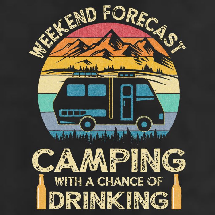 Funny Weekend Forecast Camping With A Chance Of Drinking Microfiber Hand Towel