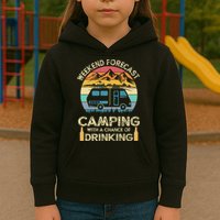 Funny Weekend Forecast Camping With A Chance Of Drinking Kids Hoodie