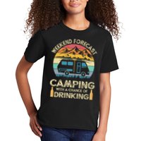 Funny Weekend Forecast Camping With A Chance Of Drinking Kids T-Shirt