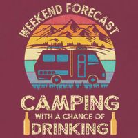 Funny Weekend Forecast Camping With A Chance Of Drinking 16oz Travel Tumbler