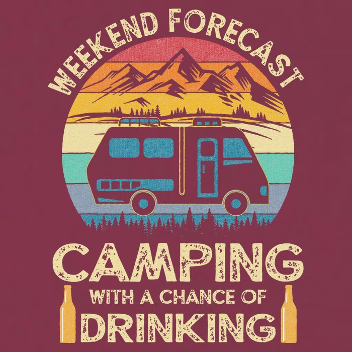 Funny Weekend Forecast Camping With A Chance Of Drinking 16oz Travel Tumbler