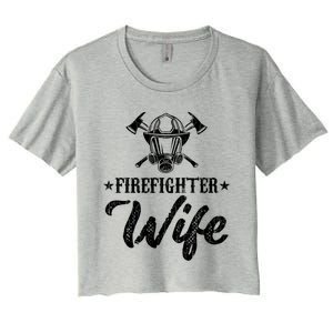 Firefighter Wife Funny Fire Fire Truck Graphic Gift Women's Crop Top Tee