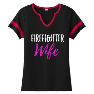 Firefighter Wife Funny Gift For Mother Or Wife Cool Gift Ladies Halftime Notch Neck Tee