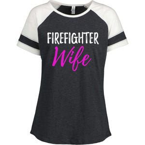 Firefighter Wife Funny Gift For Mother Or Wife Cool Gift Enza Ladies Jersey Colorblock Tee