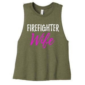 Firefighter Wife Funny Gift For Mother Or Wife Cool Gift Women's Racerback Cropped Tank