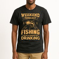 Funny Weekend Forcast Fishing With A Chance Of Drinking Tall T-Shirt