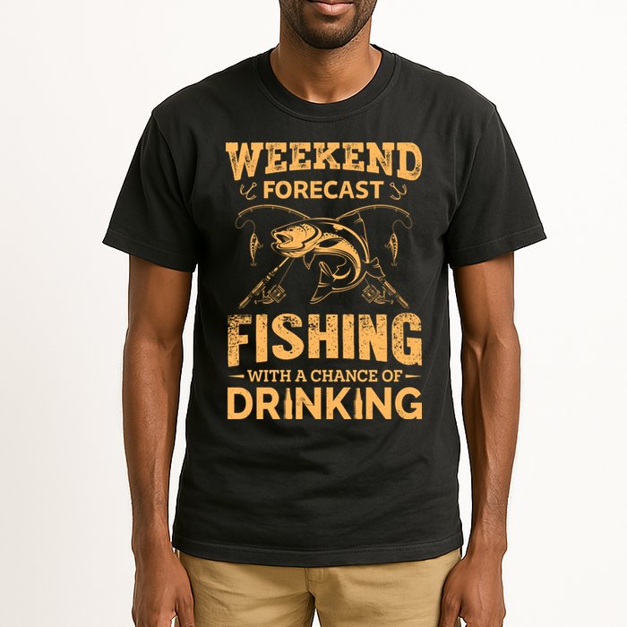 Funny Weekend Forcast Fishing With A Chance Of Drinking Tall T-Shirt