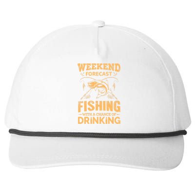 Funny Weekend Forcast Fishing With A Chance Of Drinking Snapback Five-Panel Rope Hat