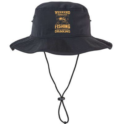 Funny Weekend Forcast Fishing With A Chance Of Drinking Bucket Hat