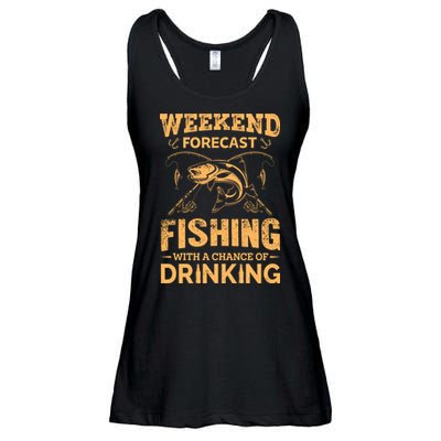 Funny Weekend Forcast Fishing With A Chance Of Drinking Ladies Essential Flowy Tank