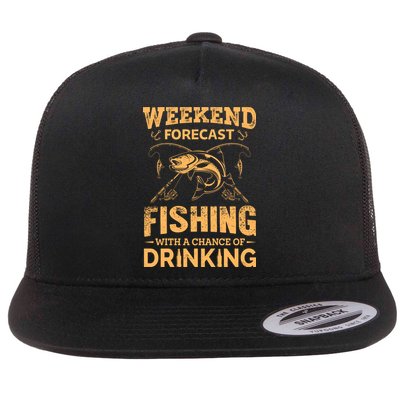 Funny Weekend Forcast Fishing With A Chance Of Drinking Flatbill Hat