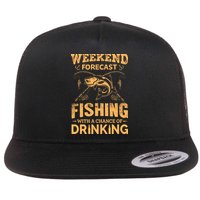 Funny Weekend Forcast Fishing With A Chance Of Drinking Flat Bill Trucker Hat
