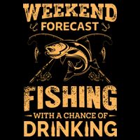 Funny Weekend Forcast Fishing With A Chance Of Drinking 16 in Basic Backpack