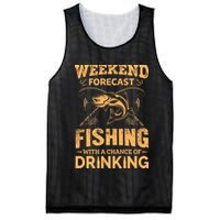 Funny Weekend Forcast Fishing With A Chance Of Drinking Mesh Reversible Basketball Jersey Tank