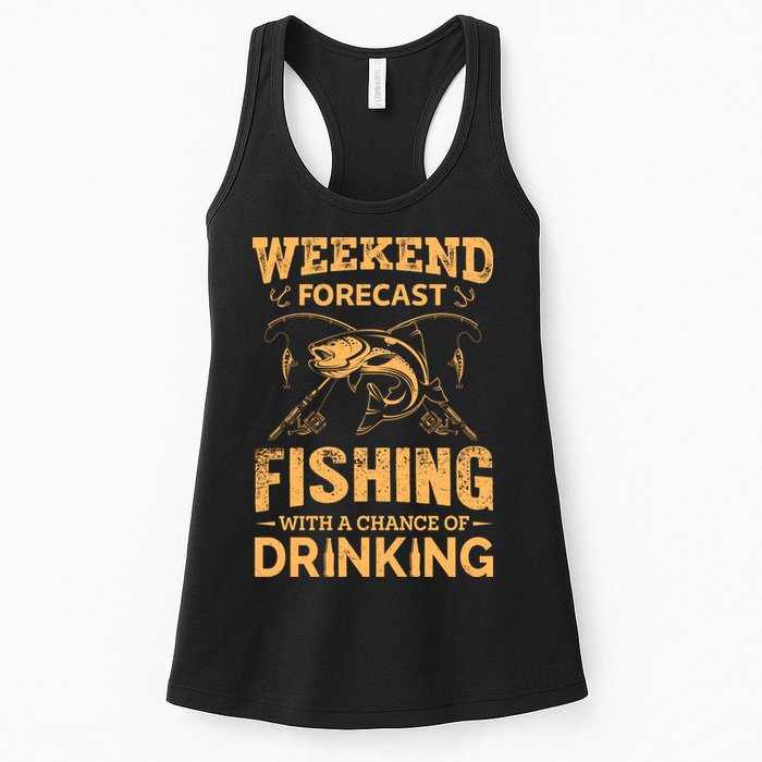Funny Weekend Forcast Fishing With A Chance Of Drinking Womens Tank Top