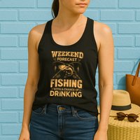 Funny Weekend Forcast Fishing With A Chance Of Drinking Womens Tank Top