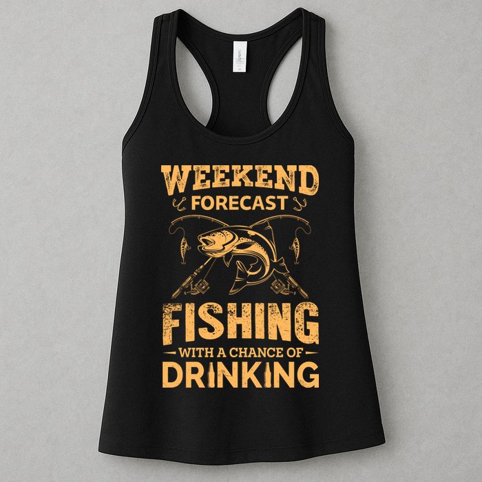 Funny Weekend Forcast Fishing With A Chance Of Drinking Womens Tank Top