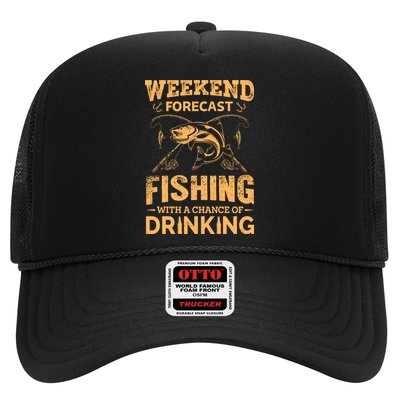 Funny Weekend Forcast Fishing With A Chance Of Drinking Trucker Hat
