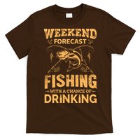 Funny Weekend Forcast Fishing With A Chance Of Drinking T-Shirt