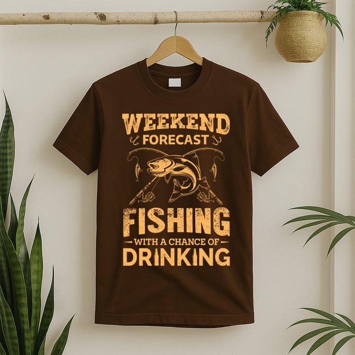 Funny Weekend Forcast Fishing With A Chance Of Drinking T-Shirt
