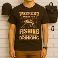 Funny Weekend Forcast Fishing With A Chance Of Drinking T-Shirt