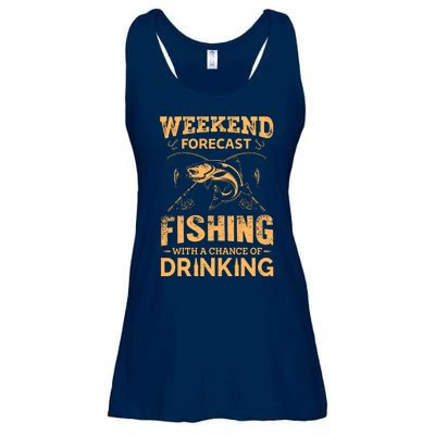 Funny Weekend Forcast Fishing With A Chance Of Drinking Ladies Essential Flowy Tank