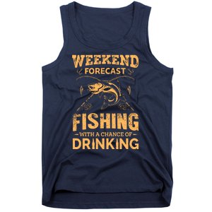 Funny Weekend Forcast Fishing With A Chance Of Drinking Tank Top