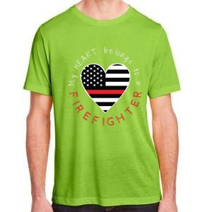 Firefighter Wife Friend Thin Red Line Heart Flag Fire Meaningful Gift Adult ChromaSoft Performance T-Shirt