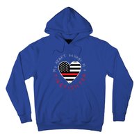 Firefighter Wife Friend Thin Red Line Heart Flag Fire Meaningful Gift Hoodie