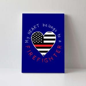 Firefighter Wife Friend Thin Red Line Heart Flag Fire Meaningful Gift Canvas