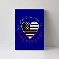 Firefighter Wife Friend Thin Red Line Heart Flag Fire Meaningful Gift Canvas