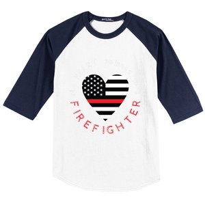 Firefighter Wife Friend Thin Red Line Heart Flag Fire Meaningful Gift Baseball Sleeve Shirt