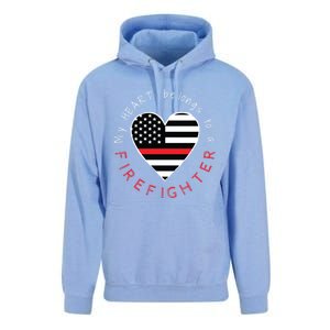 Firefighter Wife Friend Thin Red Line Heart Flag Fire Meaningful Gift Unisex Surf Hoodie