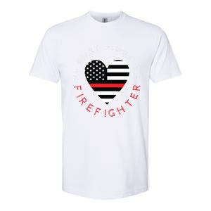 Firefighter Wife Friend Thin Red Line Heart Flag Fire Meaningful Gift Softstyle CVC T-Shirt