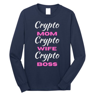 Funny Women, Funny Crypto Mom Wife Boss, Funny Woman Tee Long Sleeve Shirt