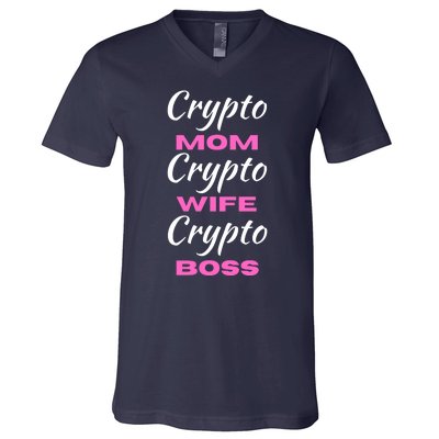 Funny Women, Funny Crypto Mom Wife Boss, Funny Woman Tee V-Neck T-Shirt